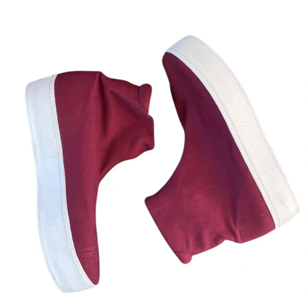 Opening Ceremony High Top Platform Sneaker NWT Burgundy Red Chunky White Sole